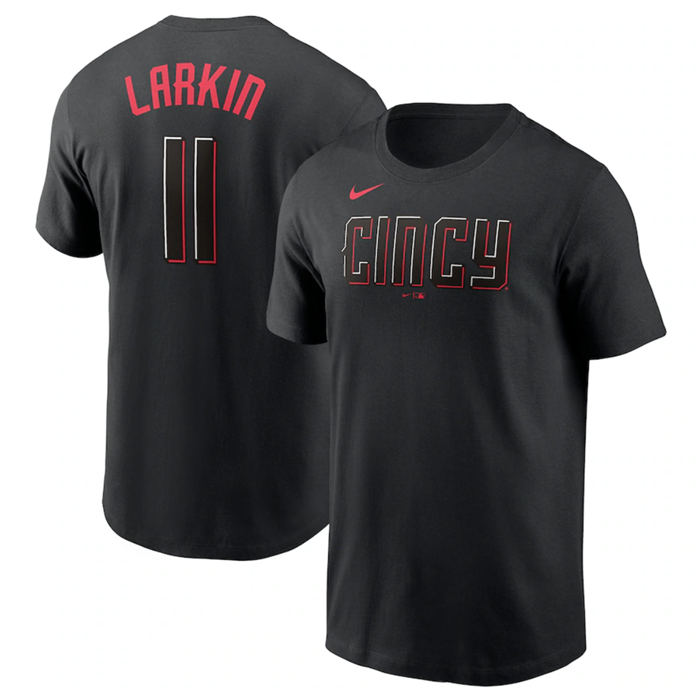 Men's Cincinnati Reds #11 Barry Larkin 2023 City Connect Name & Number T-Shirt